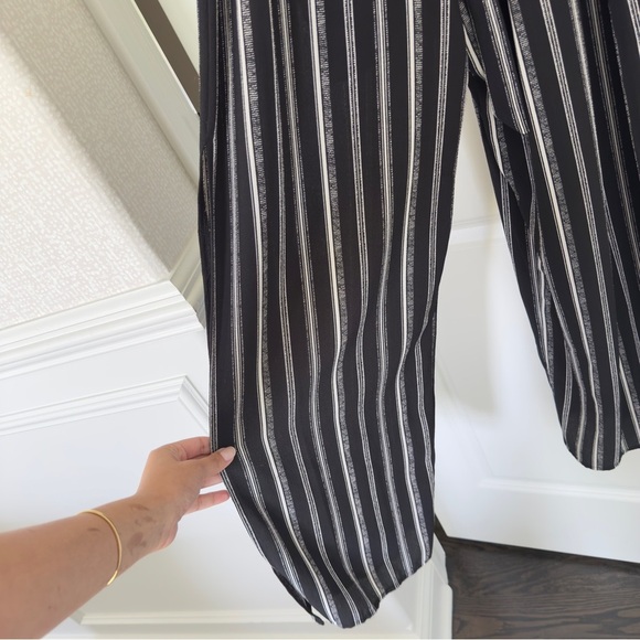 Monteau Romper Womens  Black and White Striped Small Jumpsuit - Picture 3 of 4